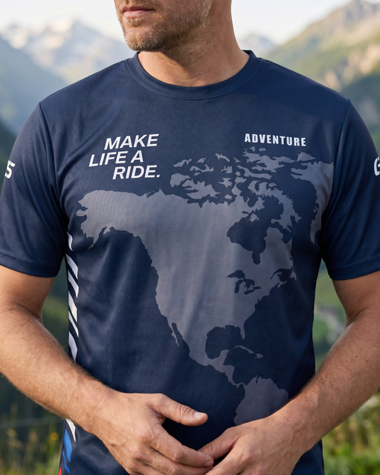 Beemer GS Adventure Jersey worn by model