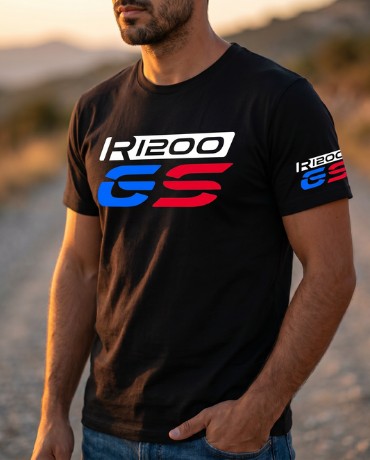 Beemer GS Rally Tee worn by model