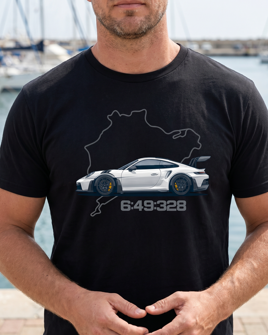 Stuttgart 6-49 Record Tee worn by model