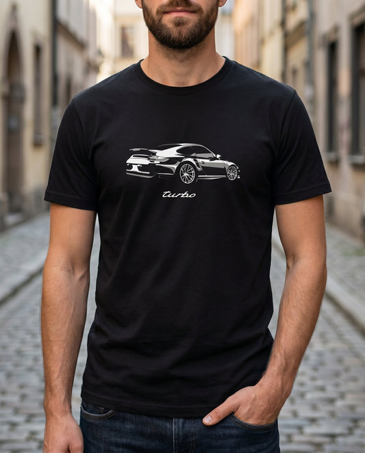 Flat-Six Turbo Ghost Tee worn by model