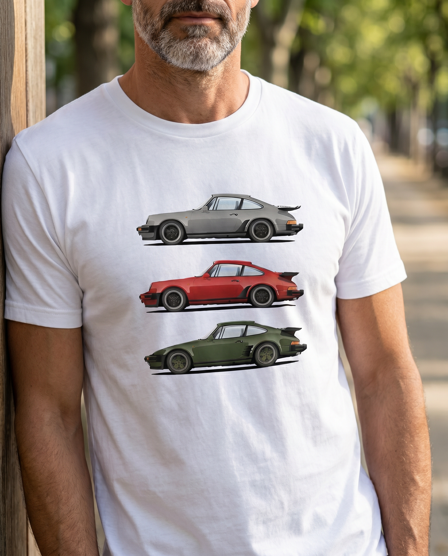 Flat-Six Classic Trio Tee worn by model