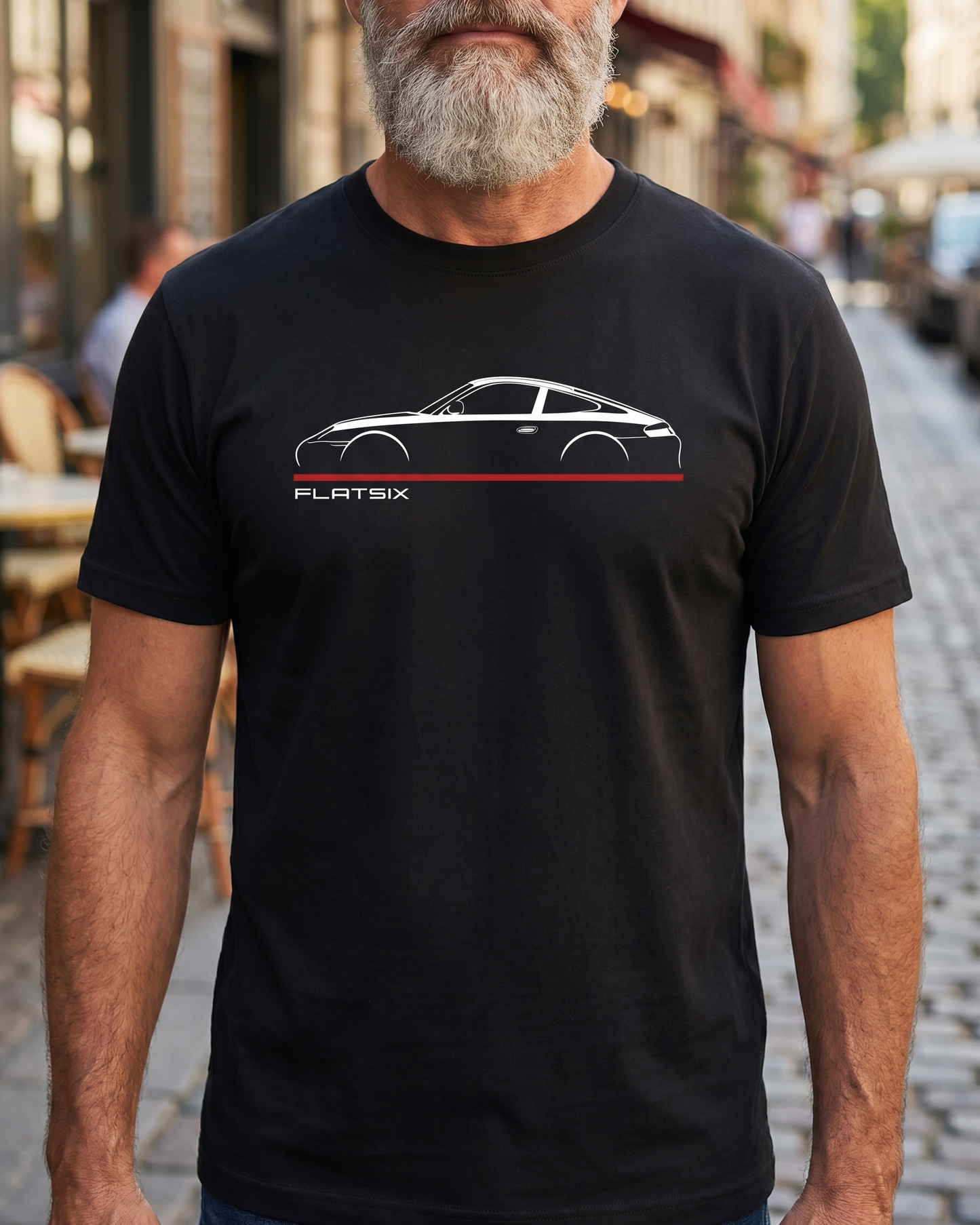 Flat-Six Silhouette Tee worn by model
