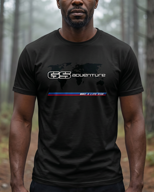 Beemer GS Adventure Map Tee worn by model