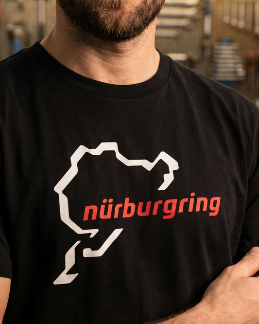 Nordschleife Track Tee worn by model