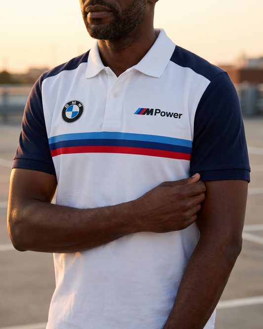 Bimmer Motorsport Racing Polo worn by model