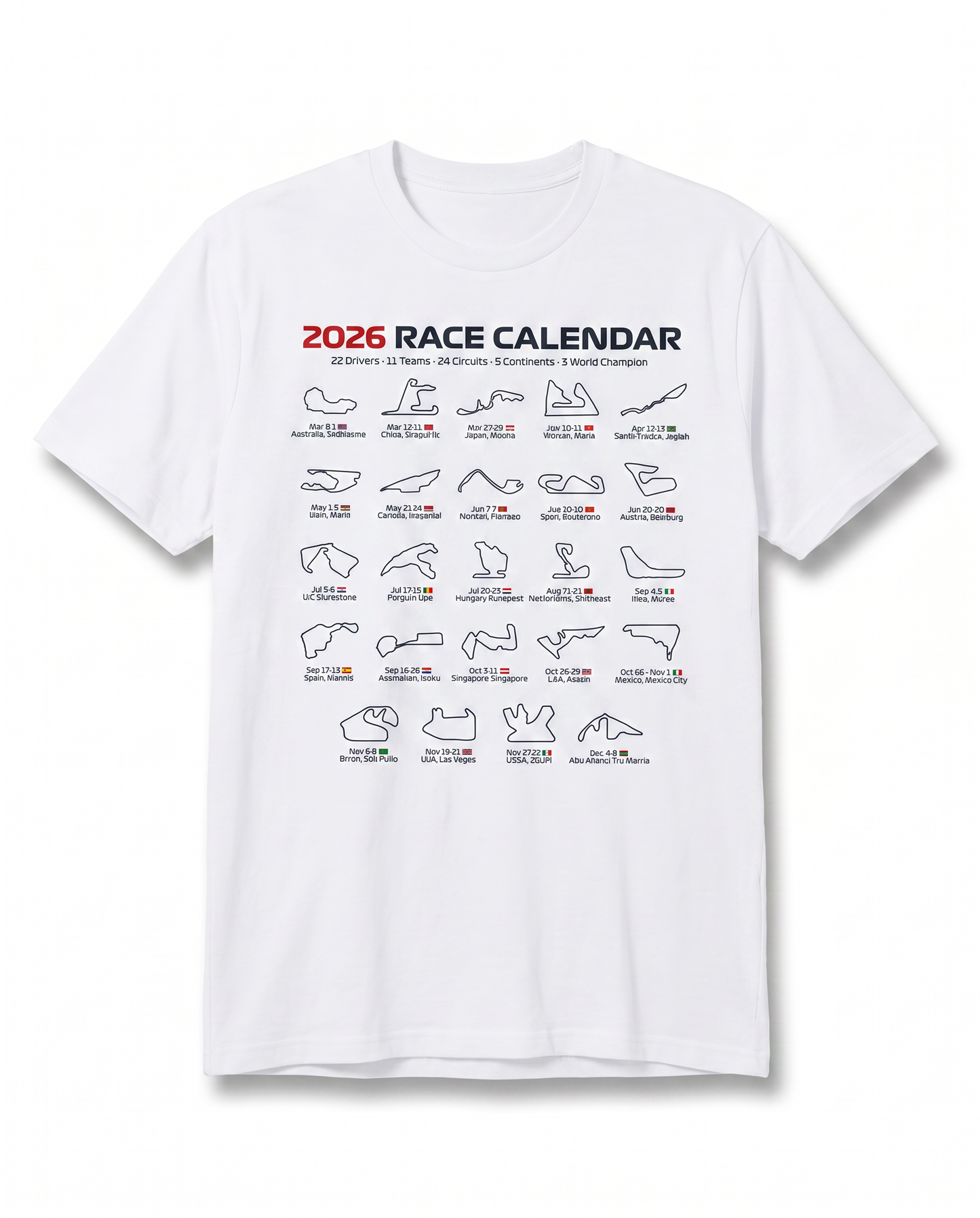 2026 Race Calendar Tee