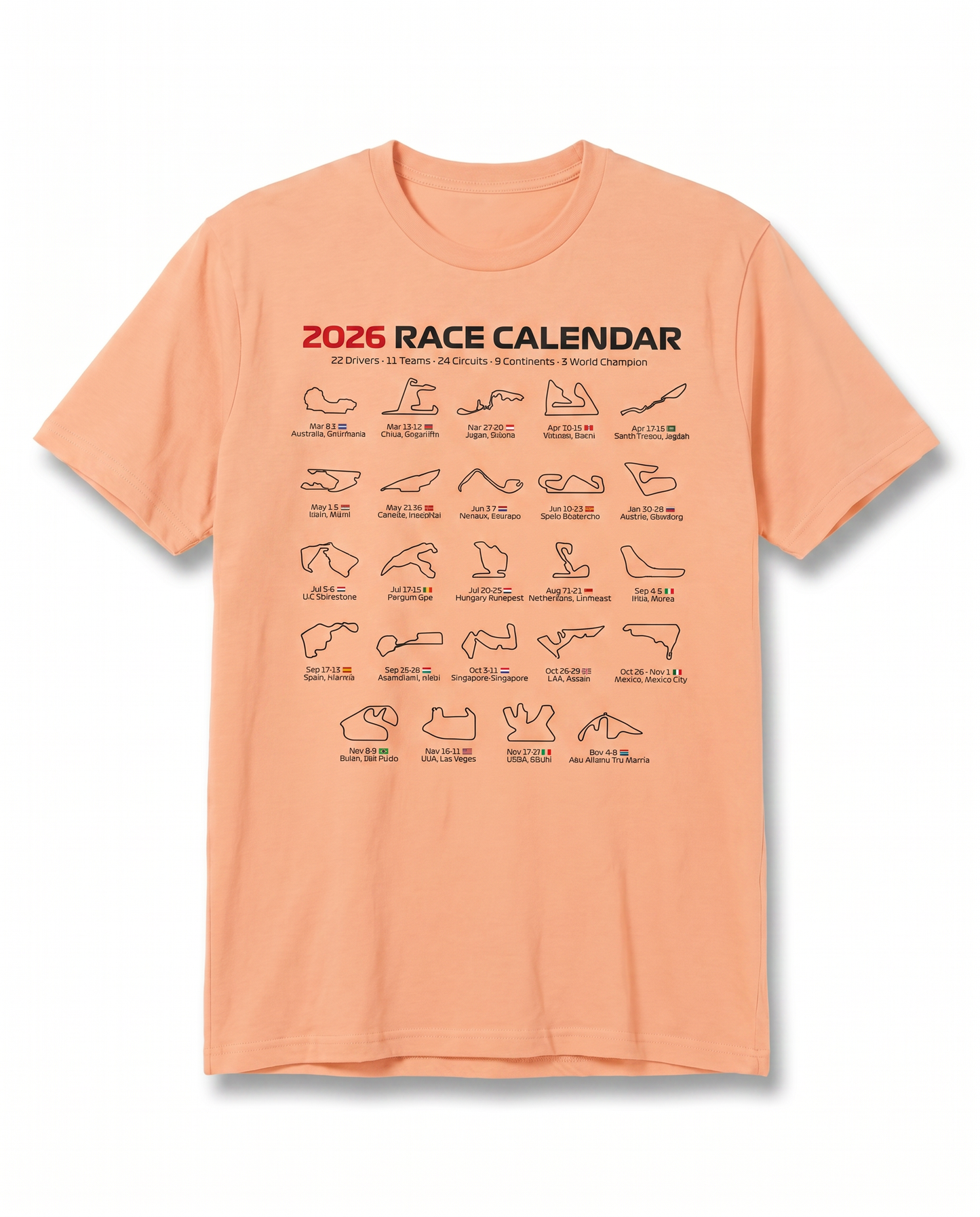 2026 Race Calendar Tee