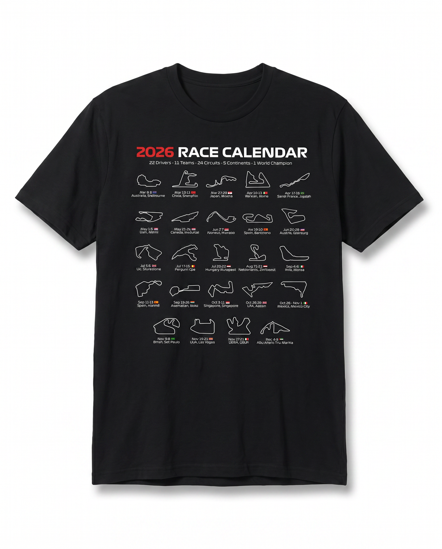 2026 Race Calendar Tee