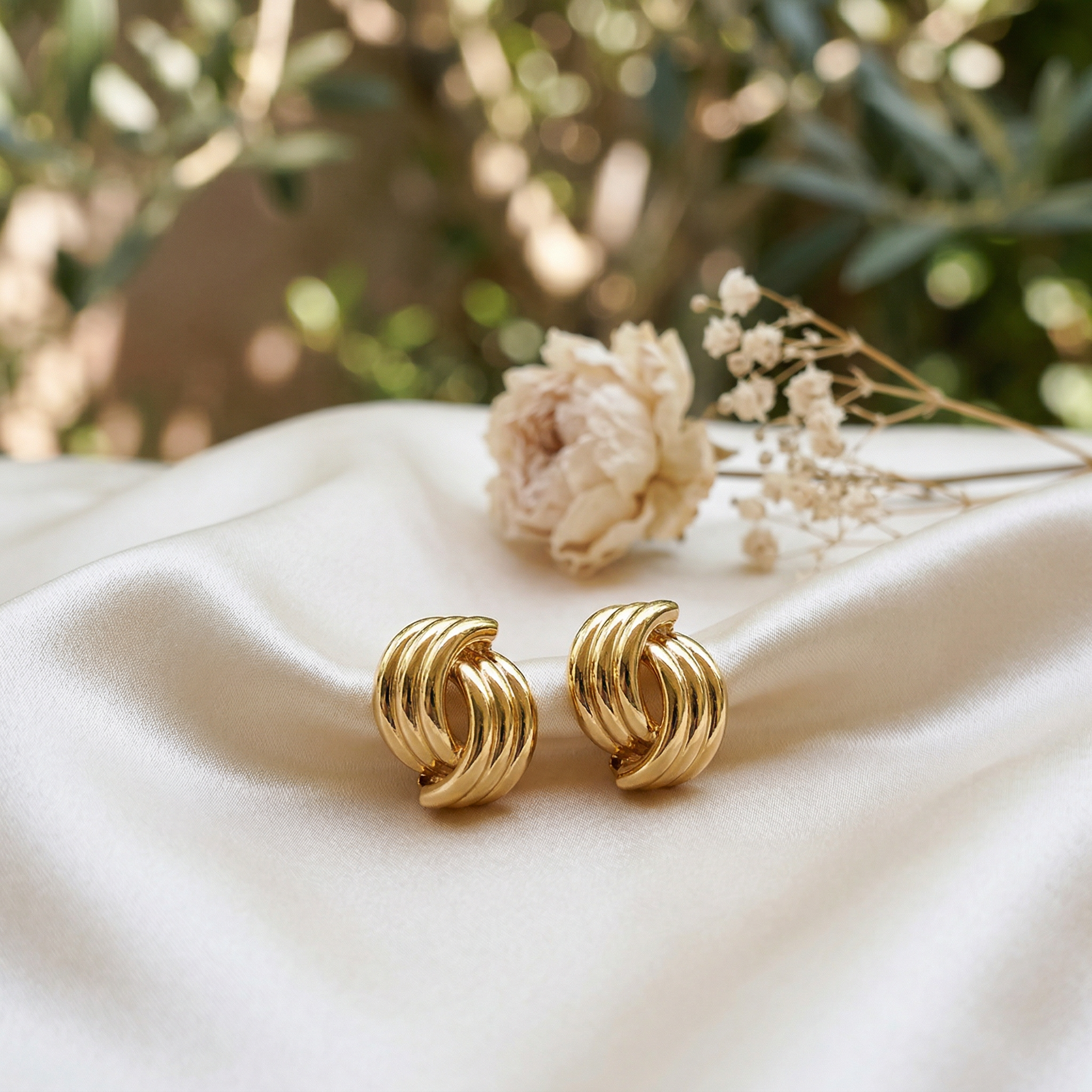 Golden Interlock Earrings
