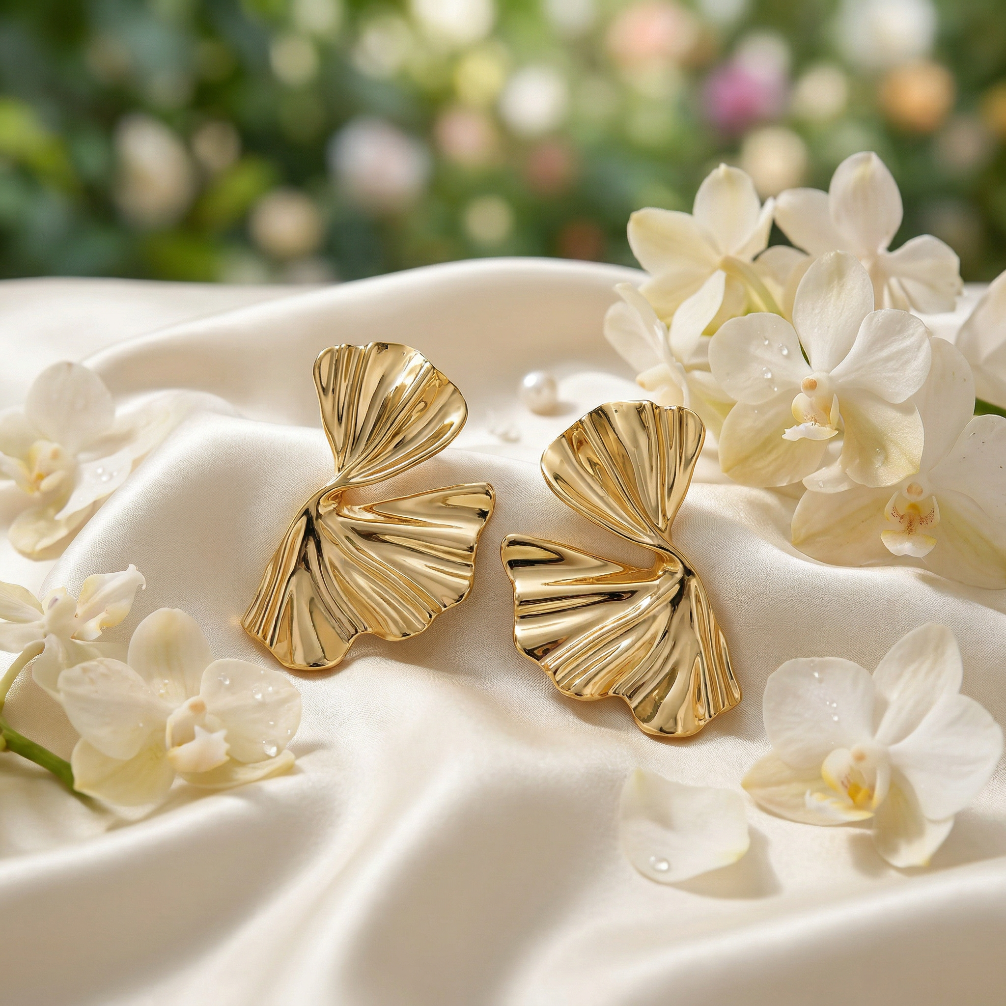 Golden Petal Bloom Earrings